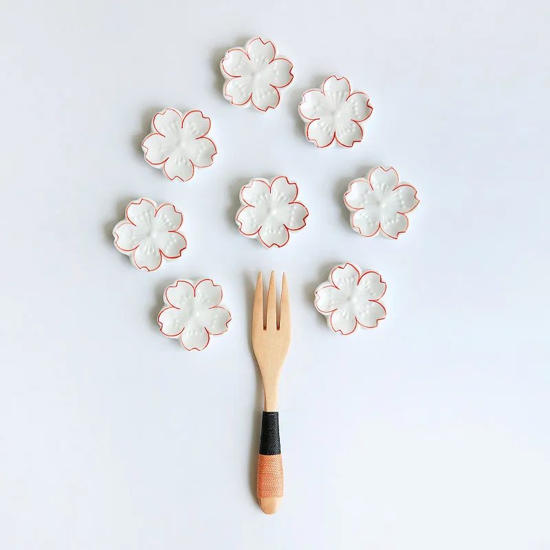 Китайский стиль восточные вишневые керамические палочки для еды слитки подставка для палочек для еды фарфоровая Ложка Вилка держатель украшение дома