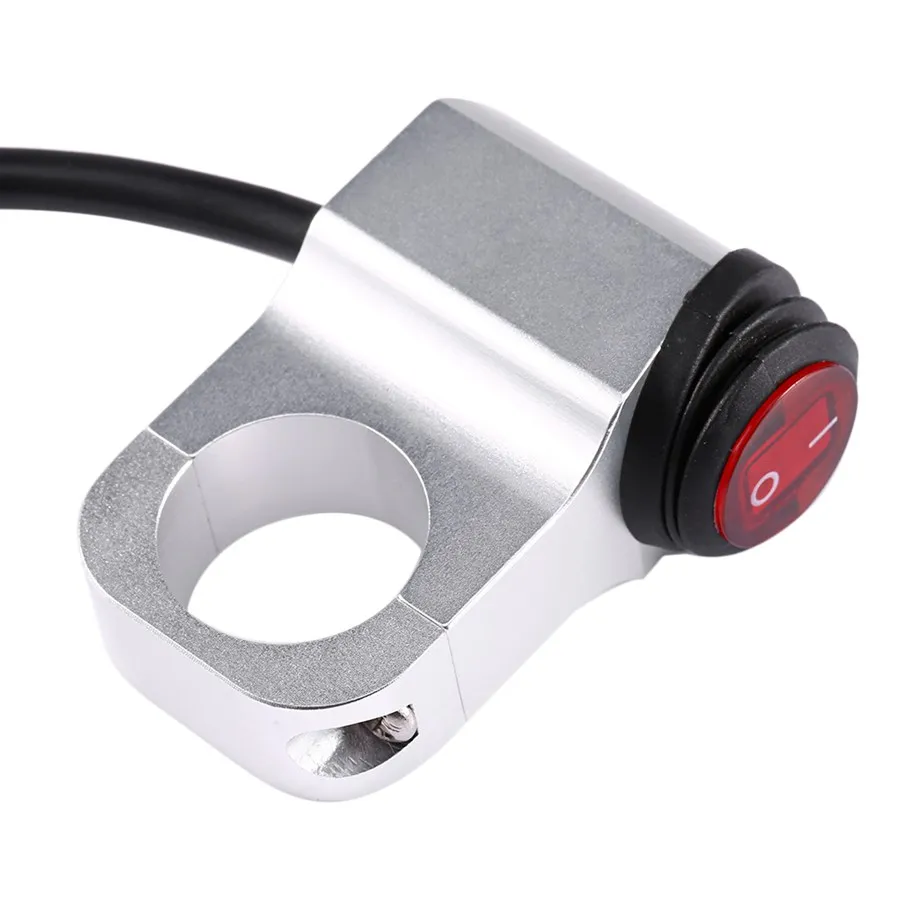Silver 12V 16A Motorcycle Handlebar Mount ON-OFF Switch Waterproof Aluminium Alloy Headlight Switches for 7//8 22mm Handlebar Switch Fog Spot Light On Off Led Indicator,