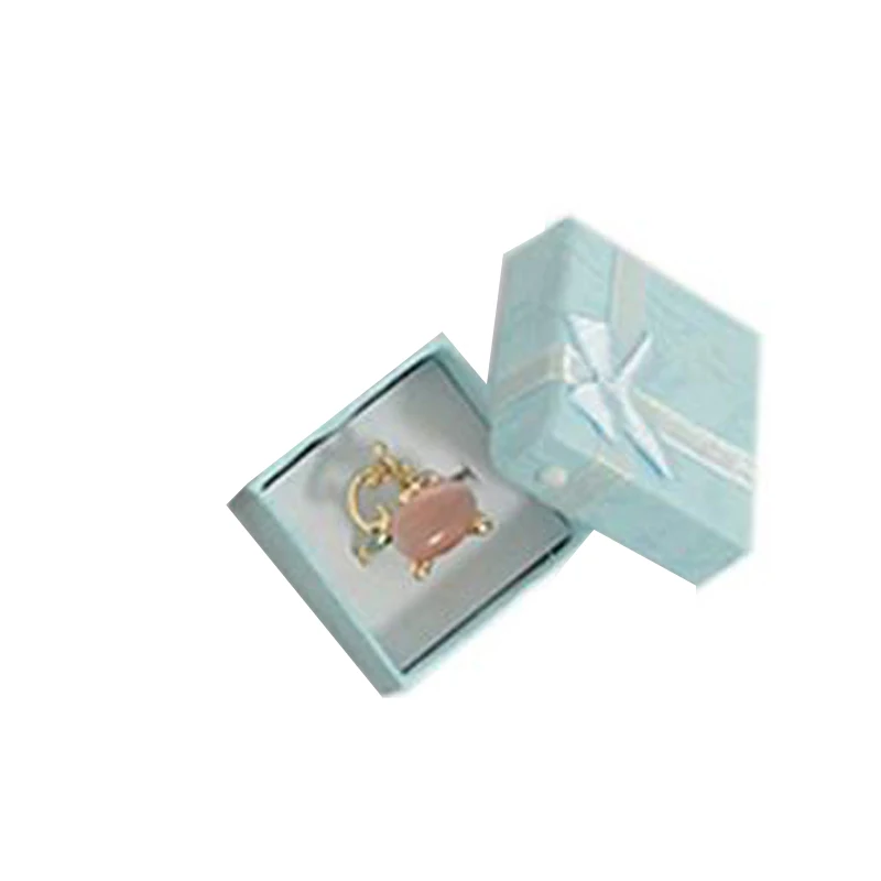 Мода 19 цветов бумажная лента ожерелье серьги кольцо посылка Коробка Цветочный 4*3 см 5*5 см 5*8 см органайзер для хранения ювелирных изделий Подарочная коробка - Цвет: Blue 4X4CM