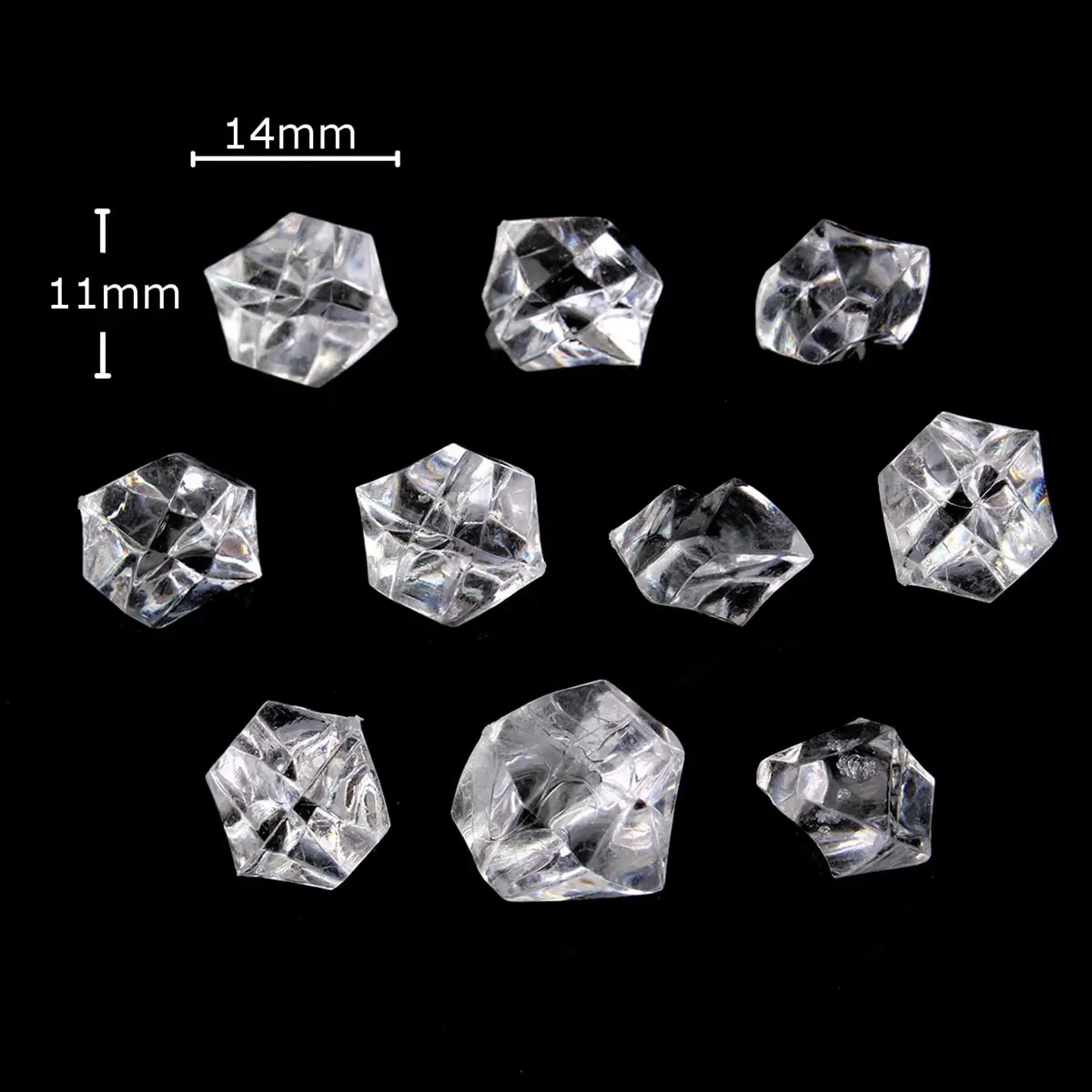  1000pcs Acrylic Crystal Gem Stone ICE Rocks Table Scatter Vase Decoration New 1000Pcs 14Mm