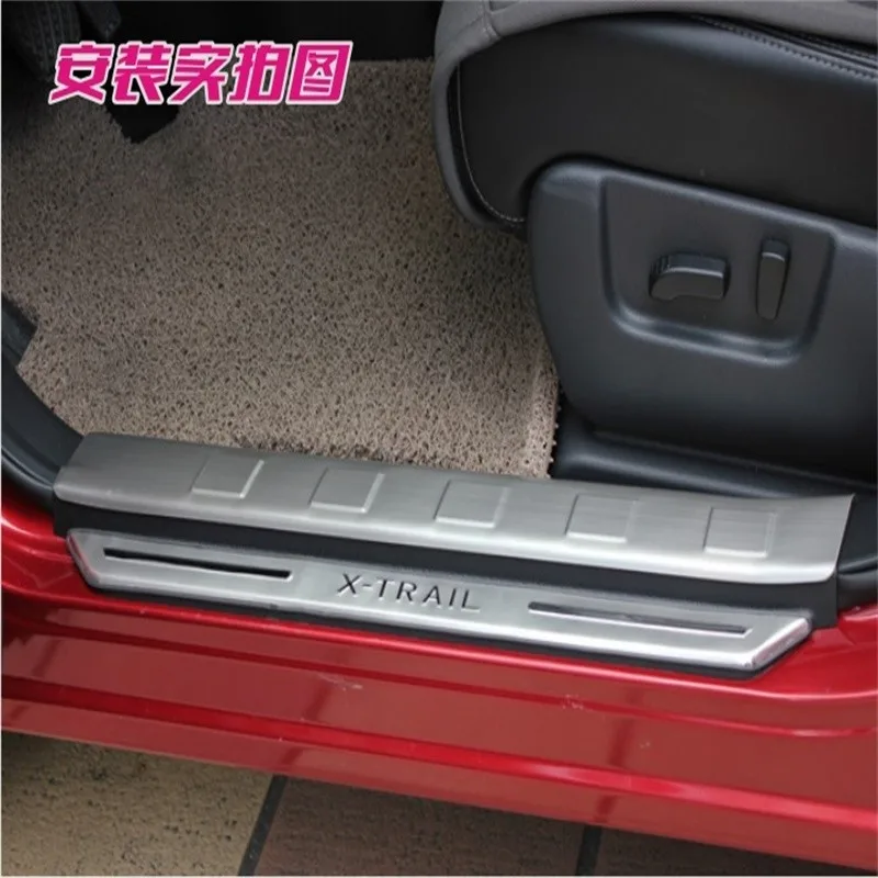 Накладка на Внутренний порог двери из нержавеющей стали для 2008-2012 2013 Nissan X-Trail X Trail приветственный порог педали автомобильные аксессуары