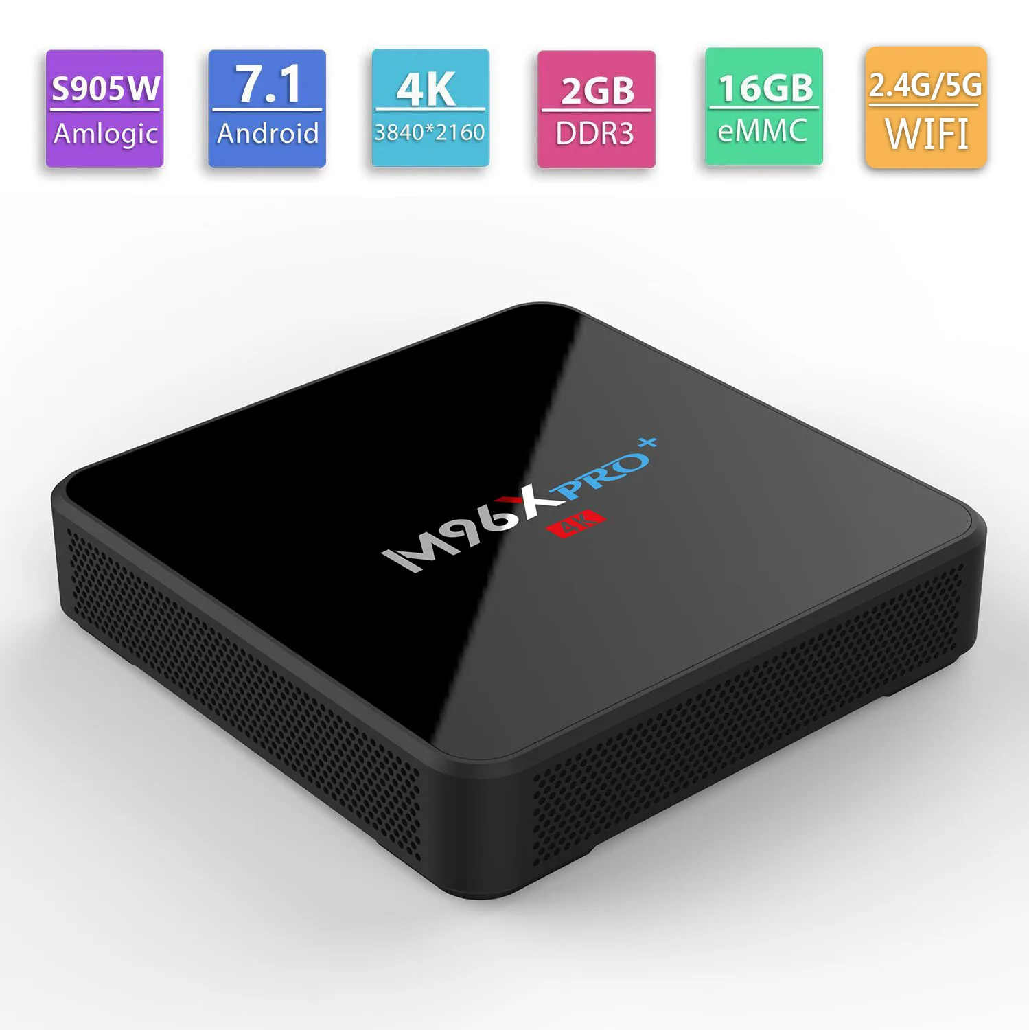  Smart TV BOX Android 7.1 2GB RAM 16GB ROM Amlogic S905W Quad Core Media Player Dual WIFI BT4.0 4K H