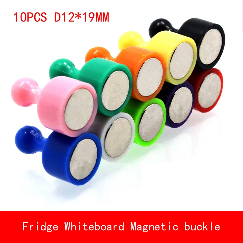 

10Pcs/Set Color Magnets Magnetic D12*19MM Thumbtacks Fridge Whiteboard Noticeboard Skittle DIY Home Strong neodymium Magnet