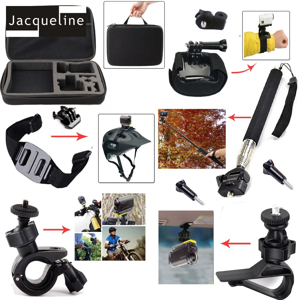 

Jacqueline for Accessories Bag Kit Monopod for Sony HDR-AS15 HDR-AS30V HDR-AS100V HDR-AS20 AS200V FDR-X1000V AZ1 mini Action