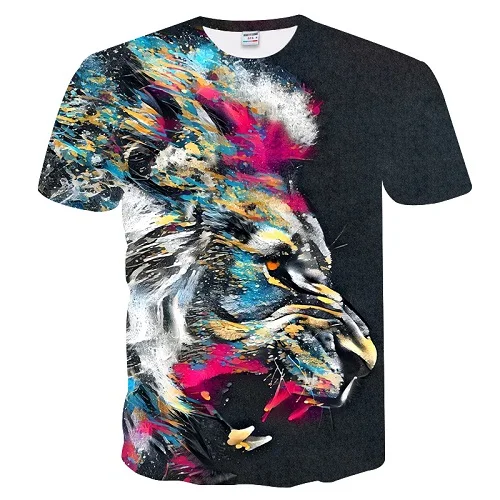 Bianyilongновая модная Мужская/женская футболка с 3d принтом льва, дизайнерская Стильная летняя футболка, брендовые топы, футболки размера плюс M-5XL - Цвет: TXU-142