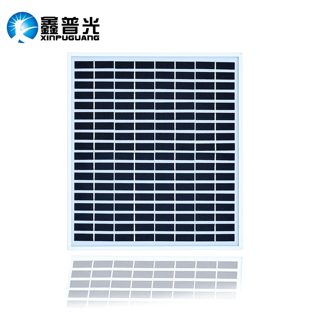 

Xinpuguang 10W 18V Mini Solar Panel Monocrystalline Glass PV Module for 12V Battery Light Charging Beautiful Durable Portable