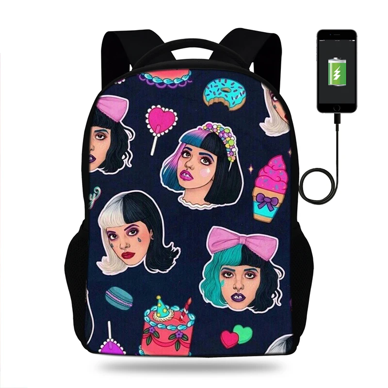 

Melanie Martinez Crybaby Girls SchoolBags backpacks SchoolBags satchel for kids orthopedic mochila escolar Usb Charge book Bag