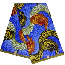 Новейший дизайн оранжевый голландская ткань восковые ткани Высококачественная восковая набивная ткань tissu воск африканские прекрасные цветы 6 ярдов