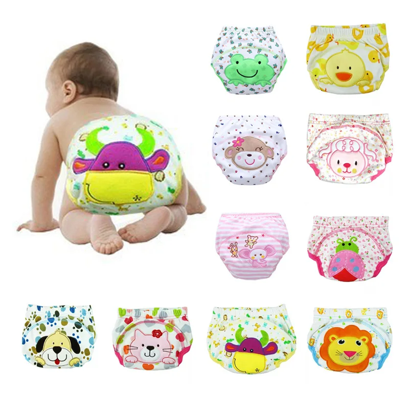 

1Pcs Cute Baby Diapers Reusable Nappies Cloth Diaper Washable Infants Children Baby Cotton Training Pants Panties Nappy Changing