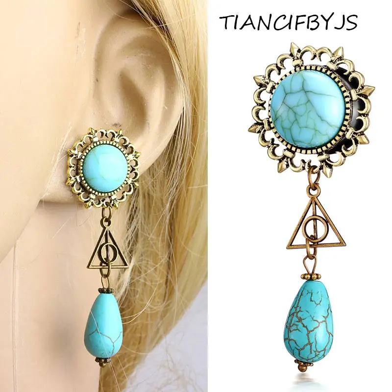 Buy TIANCIFBYJS Steel Dangle Ear Gauge Earrings