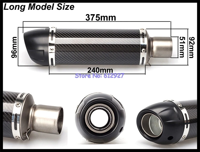 Entrada Universal 51mm silenciador de Escape de motocicleta de fibra de carbono Leovince silenciador de motocicleta tubo de Escape con asesino de DB