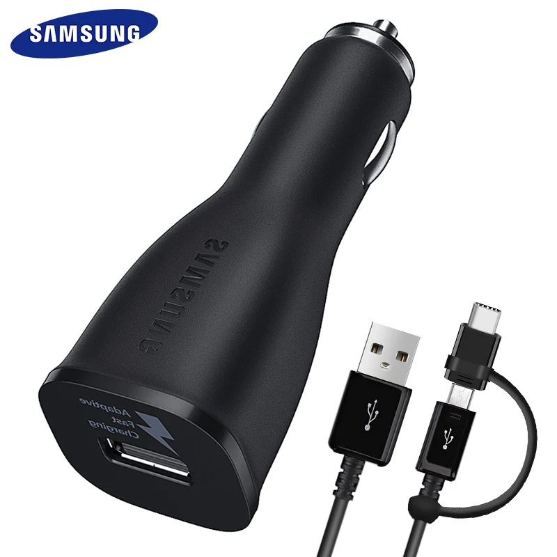 سامسونج غالاكسي Note9 S9 S8 زائد سريع سيارة شاحن محول 9V1. 67A أو 5V2A 1.5 متر 2in1 USB نوع C كابل شحن Note8 S 9 ثانية 8 C5 C7