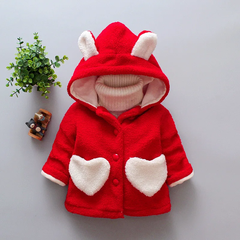 

BibiCola 2018 baby girls coats jackets autumn winter casual hoodies outerwear for infant kids fleece velvet clothes toddle coats