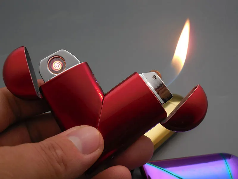 26*100 мм Женская плазменная Зажигалка Ветрозащитная две функции USB металлическая