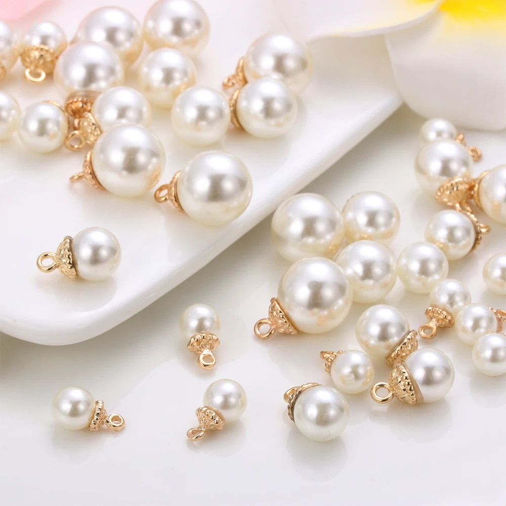 

10Pcs/Set Alloy Cryustal Bow Pendant Rhinestones Buttons Pearl Button Jewelry Making Wedding Decor DIY Handmade Accessories