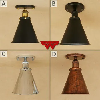 

WOOTOP single personality retro corridor aisle American village clothing store ceiling decoration wrought iron ceiling lamp
