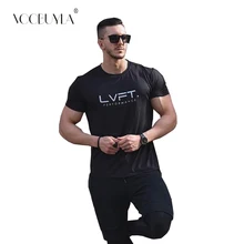 Voobuyla Спортивная футболка для спортзала Мужская быстросохнущая футболка для бега футболка для фитнеса эластичная Спортивная одежда Хлопок размера плюс 3XL футболка