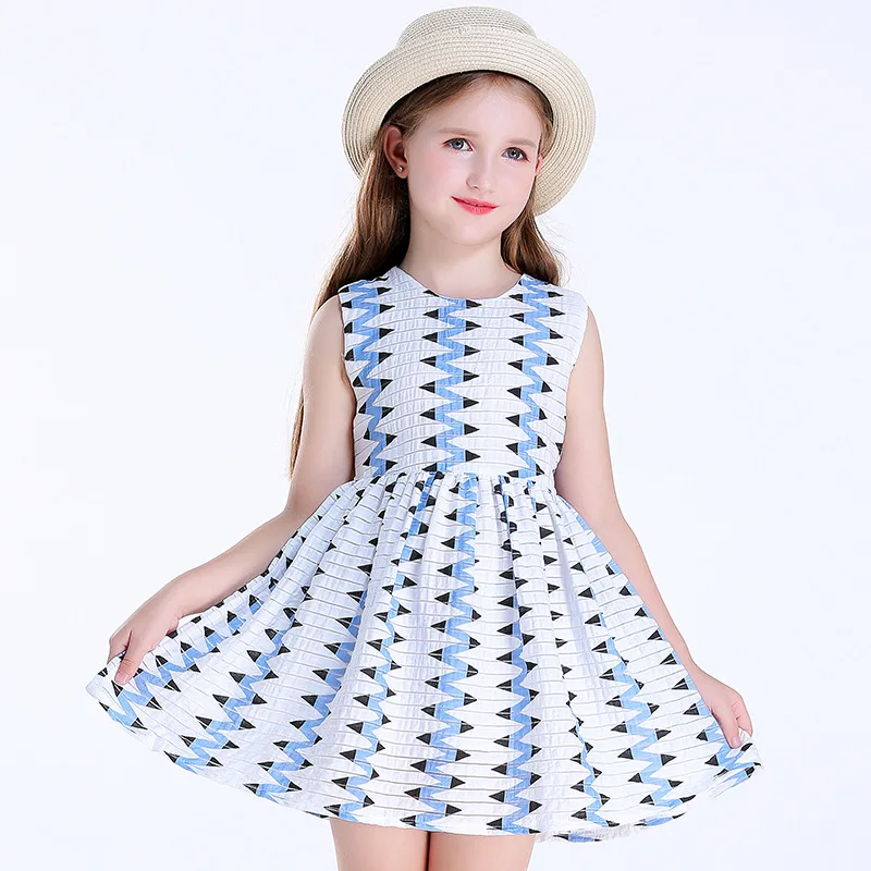 

Spring and Summer New Kids' striped cute Dresses, Girls' Printed Cotton Dresses, Holiday Beach Dresses Factory Wholesale