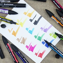 Winsor& Newton кисть Маркер ручки краски на спиртовой основе быстро сохнет красный желтый оранжевый коричневый тон