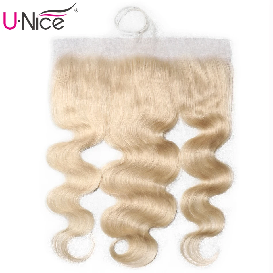 

UNice Hair Brazilian Body Wave Lace Frontal #613 Blonde Free Part Ear to Ear Human Hair Lace Closure Size 13"x4"