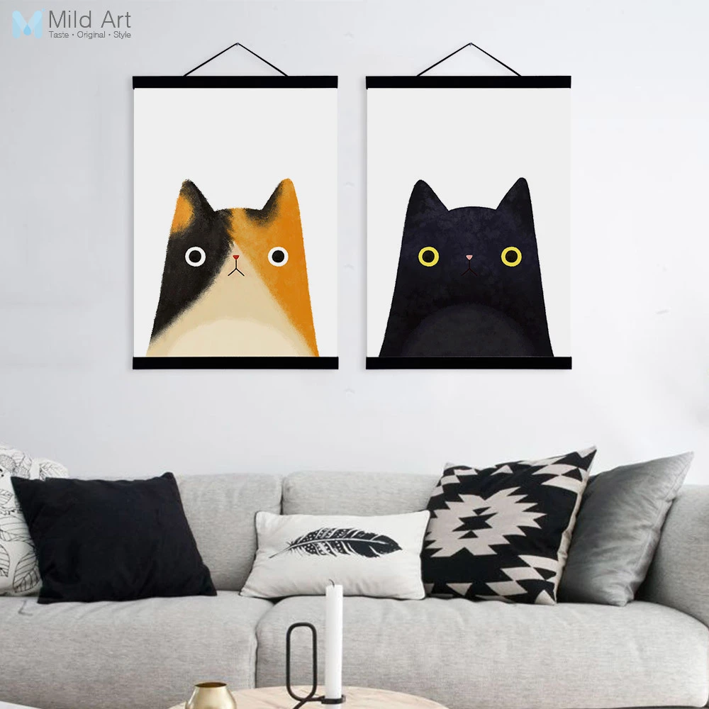 Cintre Moderne Pour Affiche Avec Tete De Chat Noir Et Blanc Toile En Bois Peinture Decor Mural De Maison Art Imprime Aliexpress Cintre Moderne Pour Affiche Avec Tete De Chat Noir Et Blanc Toile En Bois Peinture Decor Mural De Maison Art Imprime Aliexpress
