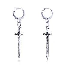 Dayoff, европейские крутые круглые серебряные серьги-кольца с мечом, женские африканские винтажные панк серьги-гвоздики, Женские Ювелирные изделия, длинные уникальные серьги E598