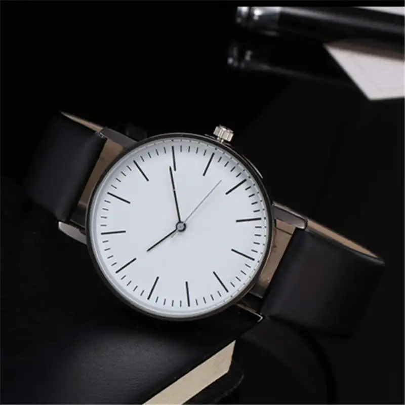 

Simple Mens Watch Men Calendar Clock Stainless steel Waterproof Wrist watches Top Brand No Logo Date In-kind Shooting Hour Black