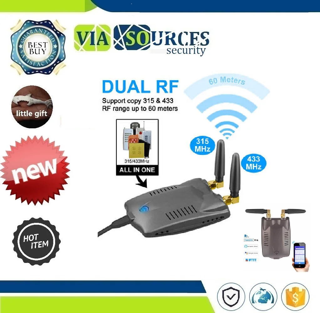 

Easy micro-link app remote control switch timing security alarm host For Ewelink intelligent dual-band Wifi to 315/433MHz RF