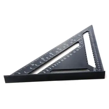 

12 Inch Metric Inch Aluminum Profile Black Oxidized Triangle 90 Degree 45 Degree Set Square Measuring Tool