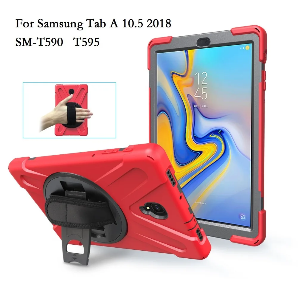 

Heavy Duty Coque For Samsung Tab A A2 10.5 T590 T595 Case Shockproof Stand for Samsung Tab A2 2018 10.5 T590 T595 Silicon Cover