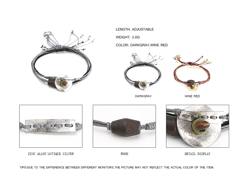 3 шт./компл. Многослойные нитяные браслеты для женщин винтажные античные серебряные сплав деревянные бусины Богемия браслет и браслеты ювелирные изделия ручной работы