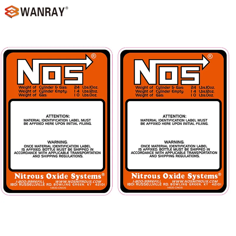 

NITROUS BOTTLE LABEL STICKER DECAL OXIDE 10LB 2PCS