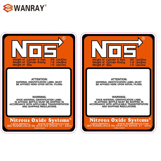 Buy NITROUS BOTTLE LABEL STICKER DECAL OXIDE 10LB 2PCS from Reliable oxide
