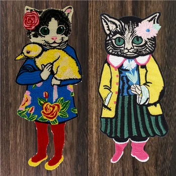 

Cartoon Cat Duck Embroiderey Patches Animal Sew on Clothes DIY Badges Patch Clothes Appliques Sewing Accessory 1PC TH1704