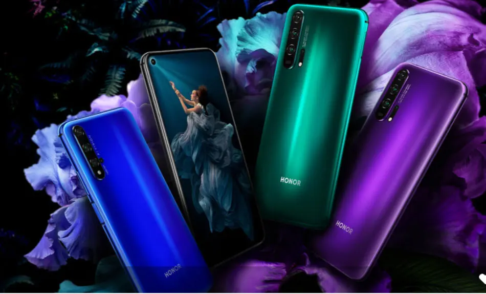 Мобильный телефон Honor 20, 6,26 дюймов, 8 ГБ ОЗУ, 128 Гб ПЗУ, Kirin 980, 3750 мА/ч, супер зарядка, боковой отпечаток пальца, Android 9, NFC, смартфон