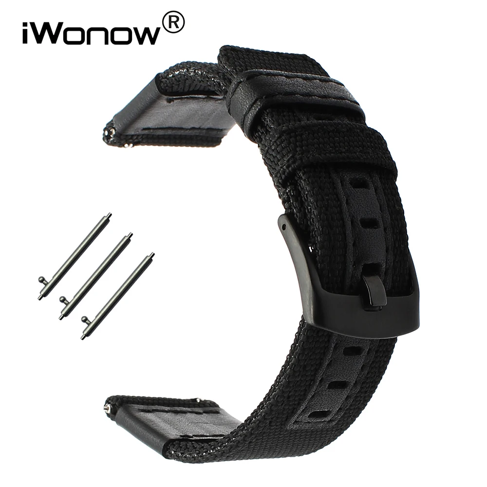 20 мм ремешок для часов из настоящего нейлона + кожи Garmin Vivomove Huawei Watch 2 Sport Bradley Timepiece