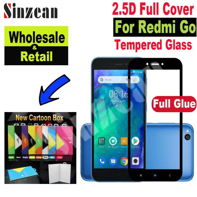 Sinzean 100 шт. полное покрытие закаленное стекло для Xiaomi Redmi GO 2.5D Защитная пленка