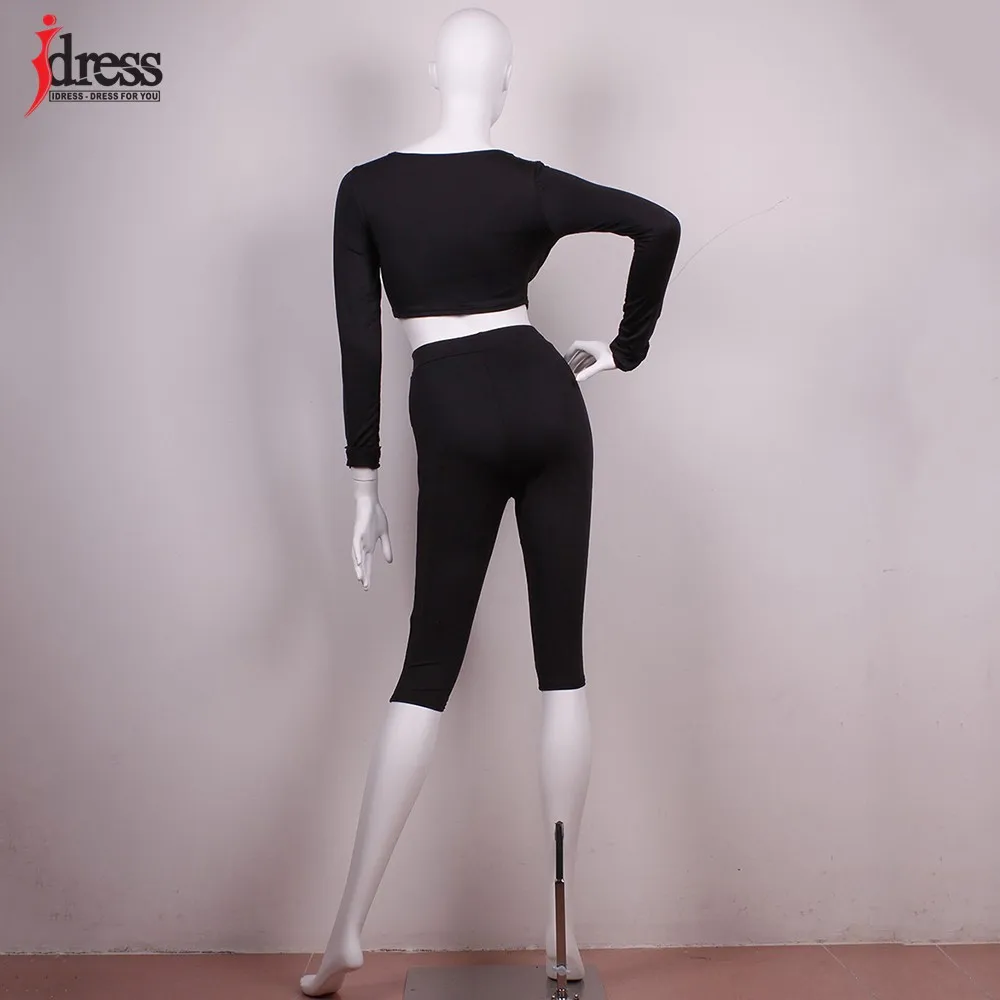 IDress Women Two Piece Bodycon Jumpsuit Playsuit New 2016 Summer Knee Length Black Bodysuit Sexy Club Elegant Rompers Womens Jumpsuit (2)