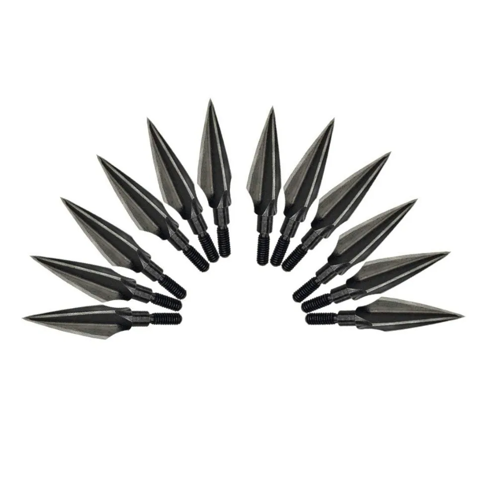 12 шт. Broadheads наконечники стрел стрельба из лука охота сталь металл зернистость 125