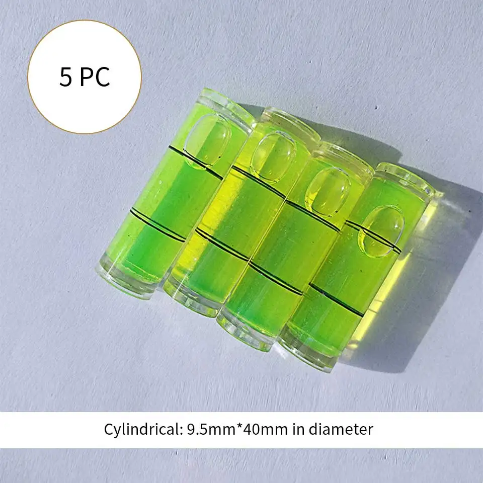5 шт. мини пузырьковый уровень транспортир высокой точности для деревообработки работы квадратный круговой дух инструменты для измерения уровня инструмент - Цвет: Round ID9.5x40(mm)