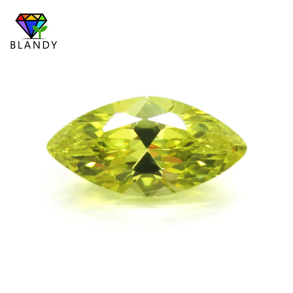 

Factory Price 5A Wuzhou CZ stone 1.5x3~10x20mm Marquise Shape Peridot Yellow Cubic Zirconia Stone Synthetic Gems For DIY Jewelry