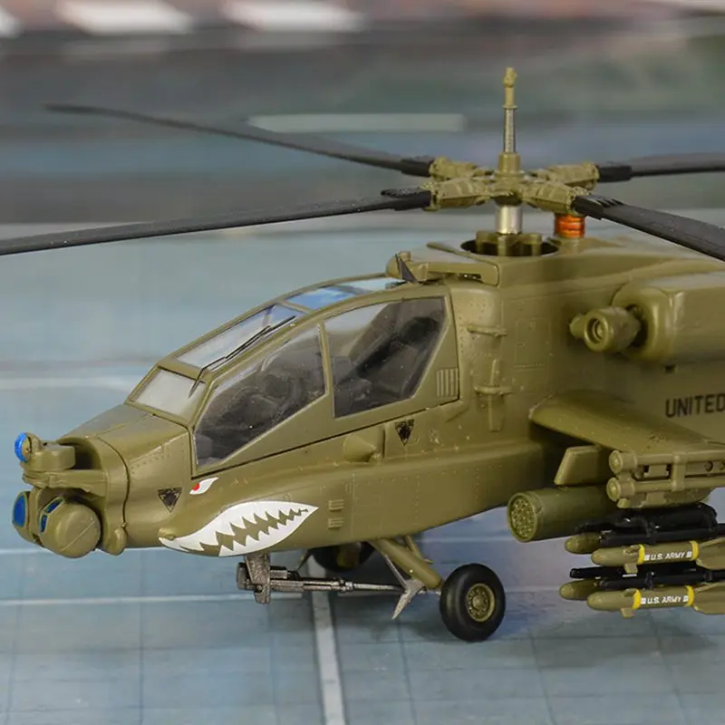 1/72 весы предварительно собран Apache AH-64A военный вертолет атака AH-64 Хобби Коллекционные обработанные пластиковые трёхмерными чертёжами