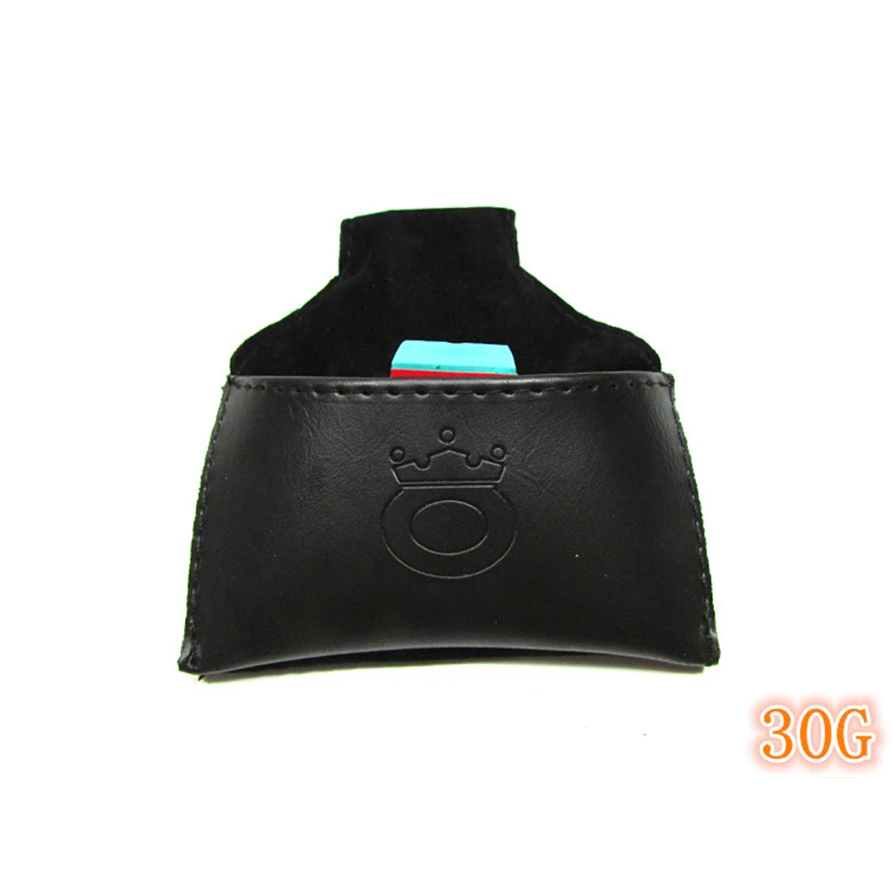 Pool Billiards Snooker PU Leather Chalk Bag Case Holder with Clip Coffee