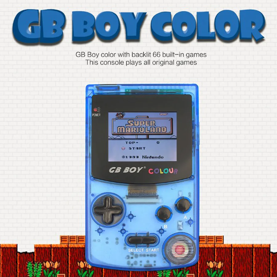 

2022 New GB Boy Colour Color Handheld Game Player 2.7" Portable Classic Game Console Consoles With Backlit 66 Built-in Games