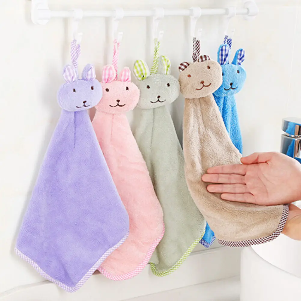 

1PCS Nursery Rabbit Hand Towel Toddler Plush Fabric Bathrobe Baby Boys Girls Spring Animal Hooded Bath Children Cartoon Towel