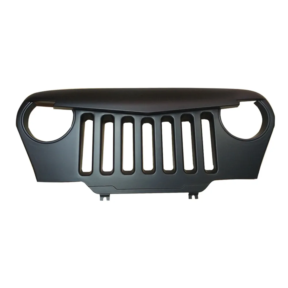 

1 pc easy install Angry Bird Grille Front Matte Black Overlay Grill 1997-2006 for Jeep Wrangler TJ auto products Lantsun