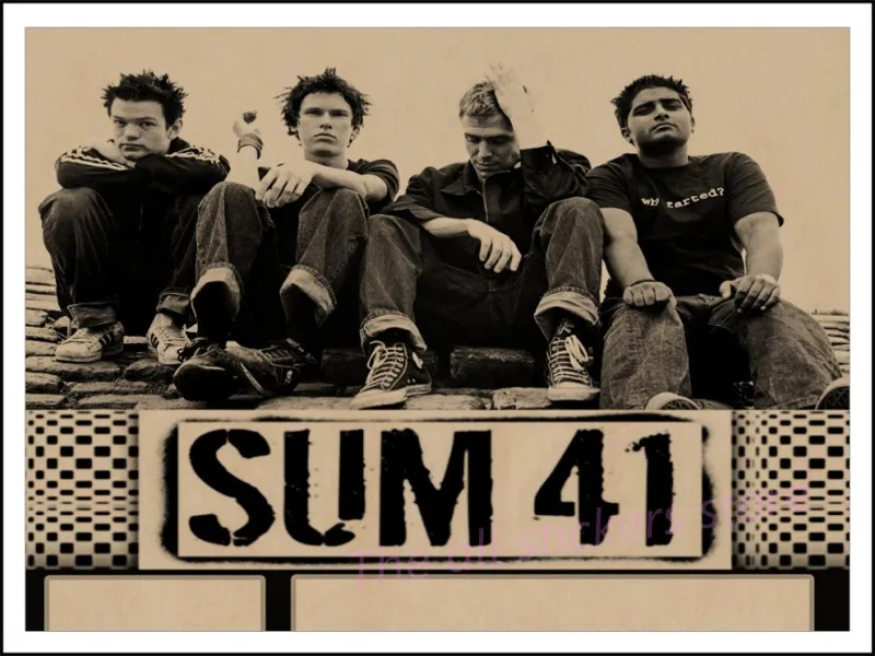 Винтаж плакат. Sum 41 ретро крафт плакат со скалой живопись Музыка группа бар ресторан студенческое общежитие наклейки на стену/6037 - Цвет: 5