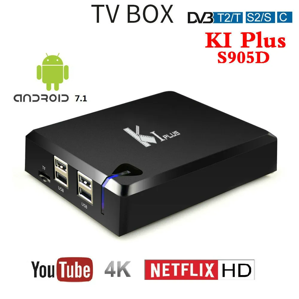 2018 Новый K1 PLUS DVB T2 S2 Android 7 1 ТВ приставка 4 в комбо Amlogic S905D четырехъядерный процессор