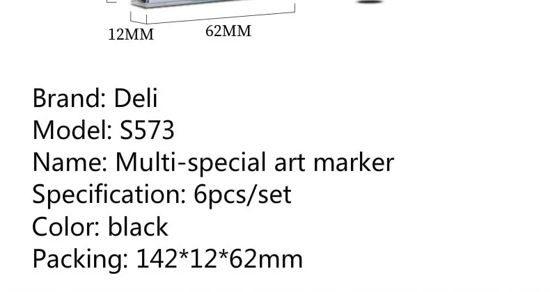 Deli мульти-Специальный художественный маркер Студенческая Водонепроницаемая ручная роспись комический штрих дизайн Акварельная ручка-закладка живопись канцелярские принадлежности