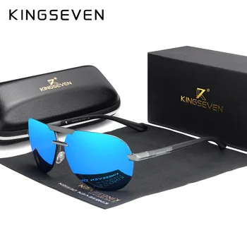 

KINGSEVEN Original High Quality Polarized Sunglasses Men Women Pilot Driving Aluminum+TR90 Sun Glasses Goggle UV400